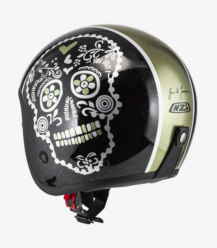 Casco Jet NZI Hopper Viva Negro y Blanco