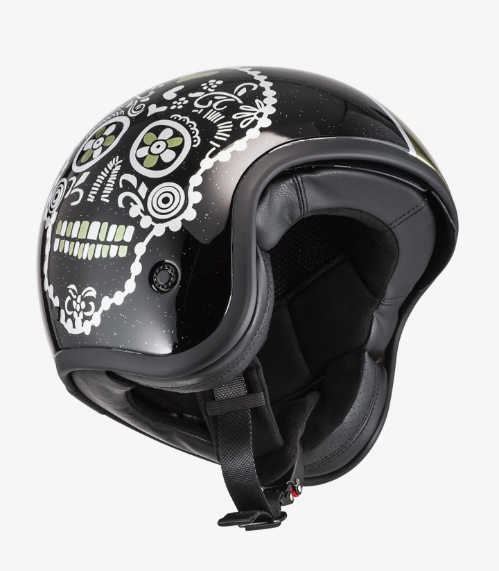 Casco Jet NZI Hopper Viva Negro y Blanco