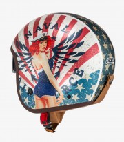 NZI Hopper Naval White & Matte Red Open Face Helmet