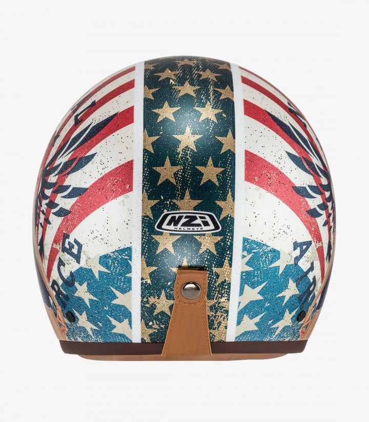 Casco Jet NZI Hopper Naval Blanco y Rojo Mate
