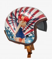 NZI Hopper Naval White & Matte Red Open Face Helmet