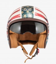 Casco Jet NZI Hopper Naval Blanco y Rojo Mate