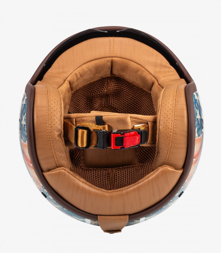 Casco Jet NZI Hopper Naval Blanco y Rojo Mate