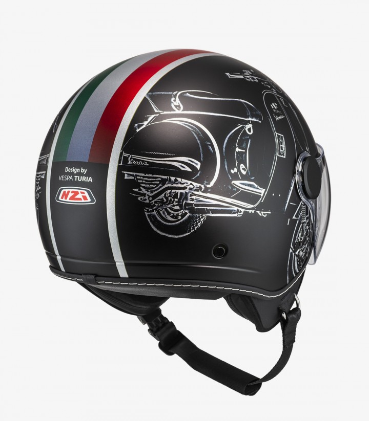 Jethelm NZI Art B-Vespa Turia Mattschwarz