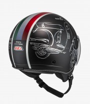 NZI Art B-Vespa Turia Matte Black Open Face Helmet
