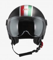 NZI Art B-Vespa Turia Matte Black Open Face Helmet