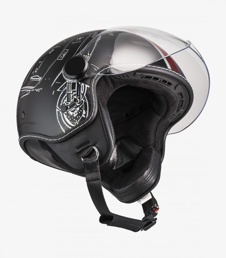 Casco Jet NZI Art B-Vespa Turia Negro Mate