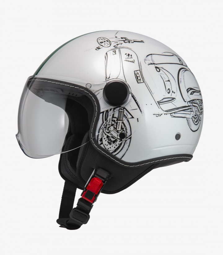 Casco Jet NZI Art Vespa Turia Blanco