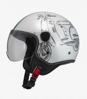 NZI Art Vespa Turia White Open Face Helmet