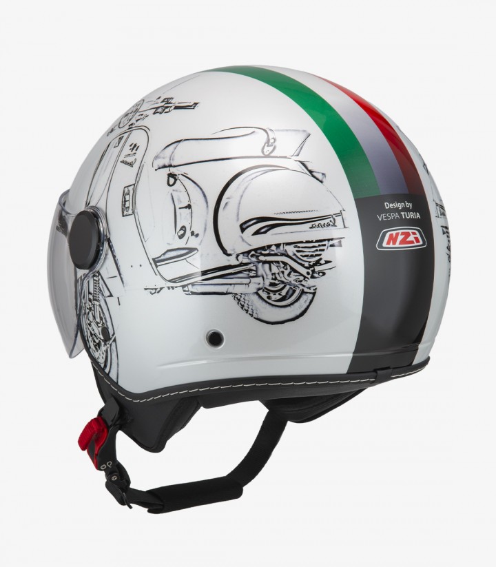 Casco Jet NZI Art Vespa Turia Blanco