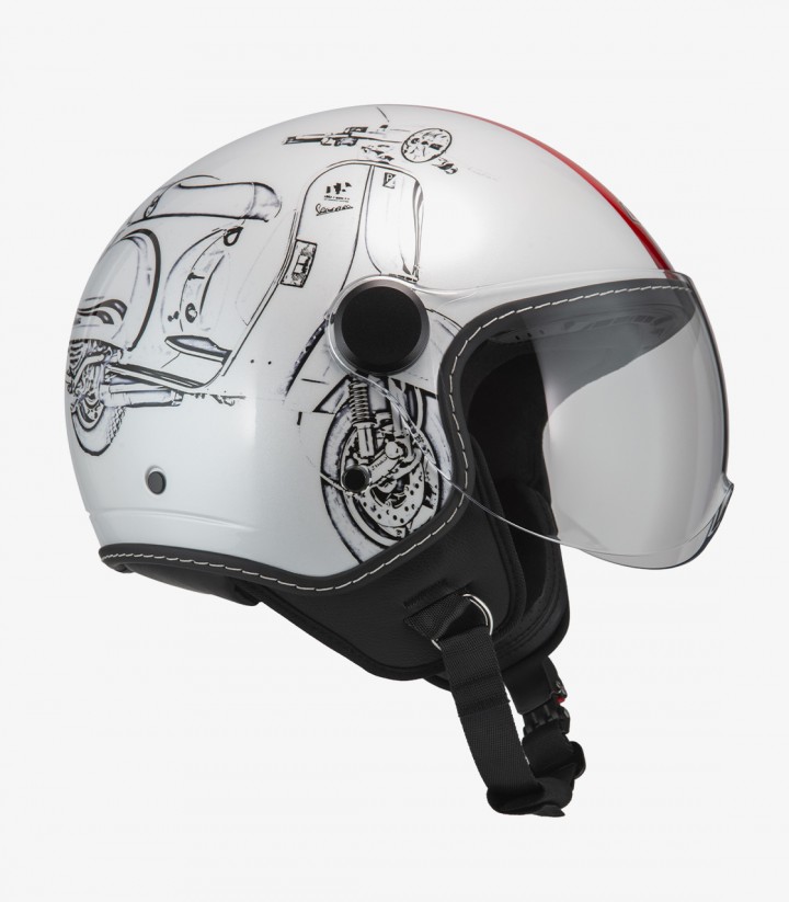 Casco Jet NZI Art Vespa Turia Blanco