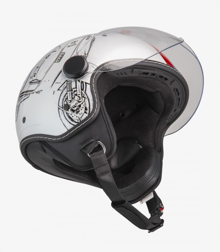 Casco Jet NZI Art Vespa Turia Blanco