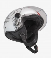 NZI Art Vespa Turia White Open Face Helmet
