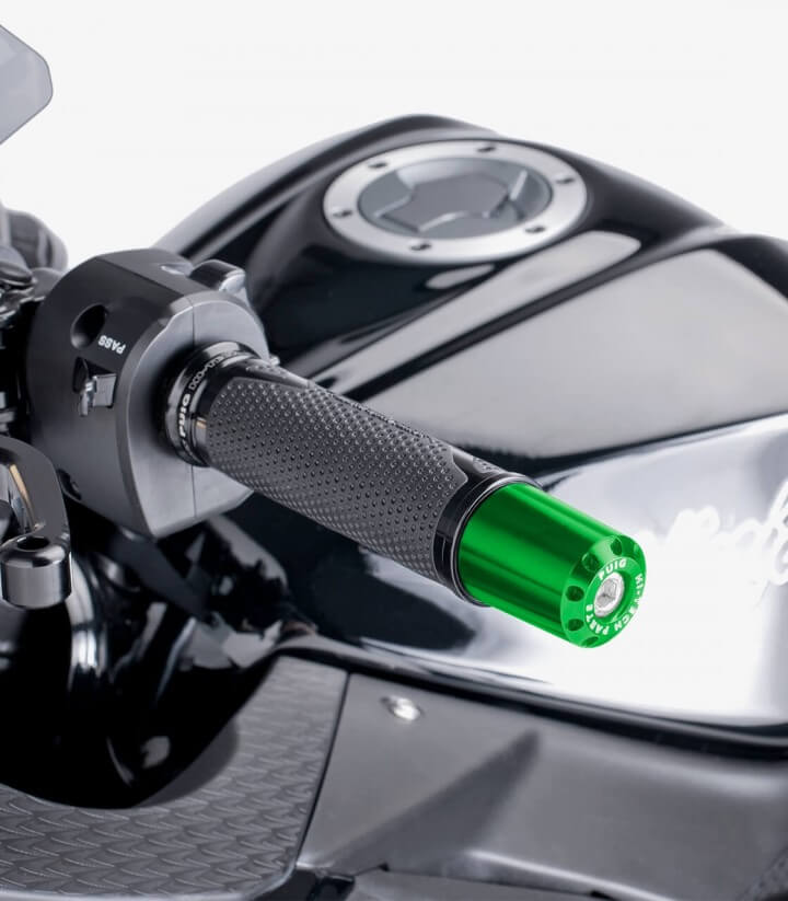Puig Lenkerendgewichte Lang 5621V in Grün für several Yamaha models