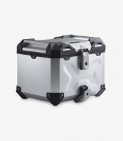 SW-MOTECH 38 L TRAX ADV Side Case with Carrier for Honda CB500X (13-18), CBR500R (12-15), CB500F (12-16), NX500 (23) Silver G...