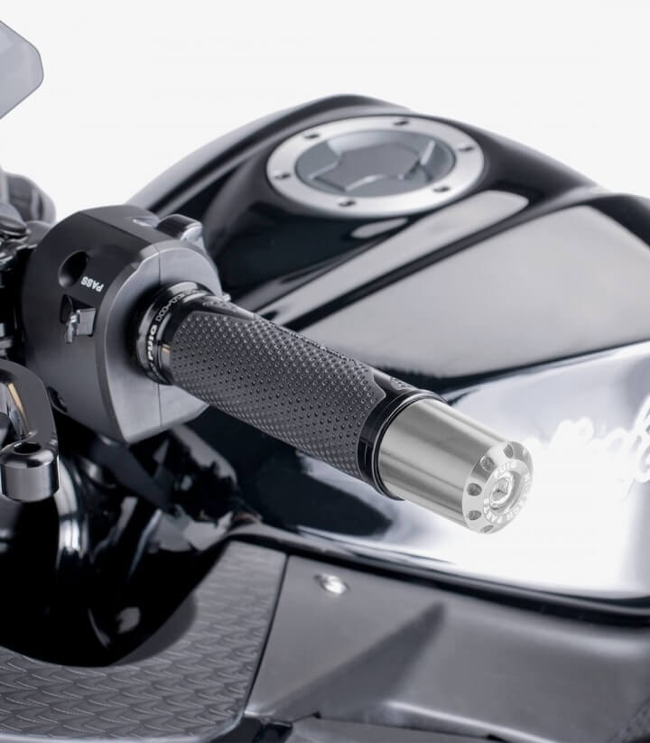 Puig Lenkerendgewichte Lang 9008P in Silber für Suzuki GSX-8R/S (23-26), GSX-R1000 (17-21, 26), GSX-R1300 Hayabusa (21-26)