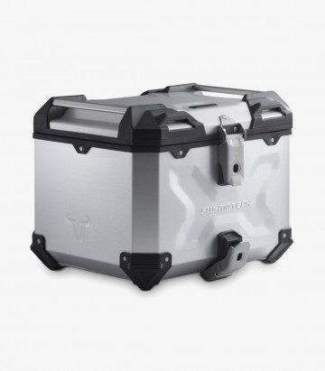 Maleta Superior con Soporte TRAX ADV Plateada 38 L Yamaha MT-07 Tracer (16-25), Tracer 700 (16-20), Tracer 7 (21-25) SW-MOTECH G