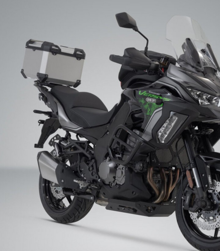 Maleta Superior con Soporte TRAX ADV Plateada 38 L Kawasaki Versys 1000 (11-18), Versys 1100 (24) SW-MOTECH GPT.08.368.70000/...