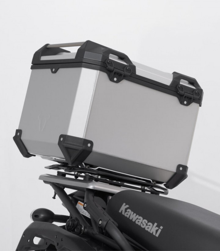Topcase mit Träger TRAX ADV Silber 38 L Kawasaki KLR 650 (22) / S (23) SW-MOTECH GPT.08.990.70000/S