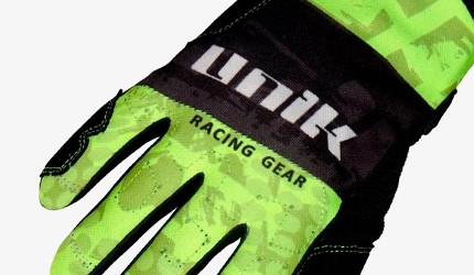 Green motorcycle gloves