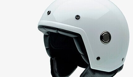 White motorcycle helmets