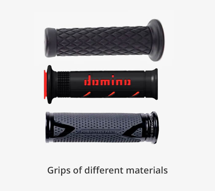 Grips of different materials