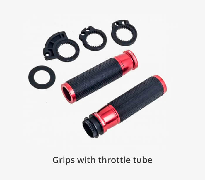 Motorcycle grips with throttle tube