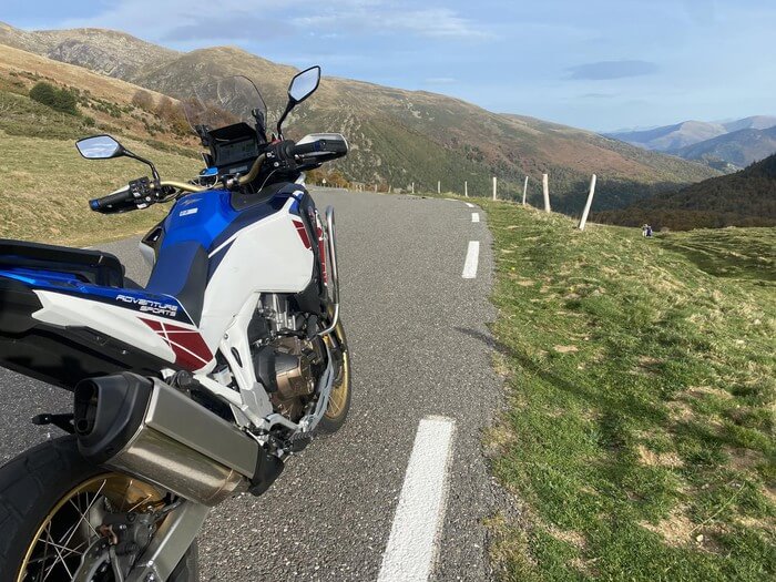 motorbike parked on the path of la cerdanya