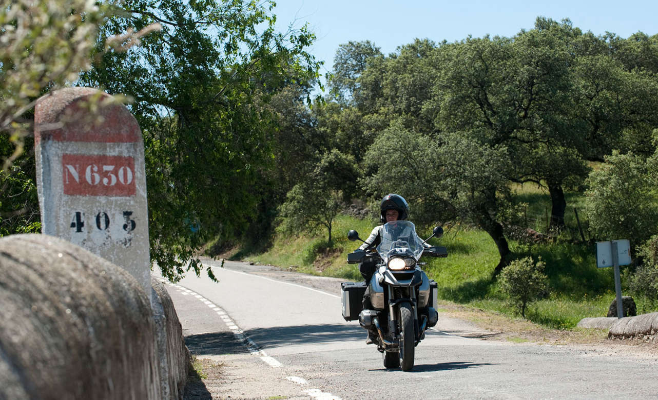 person doing the silver route on a motorcycle